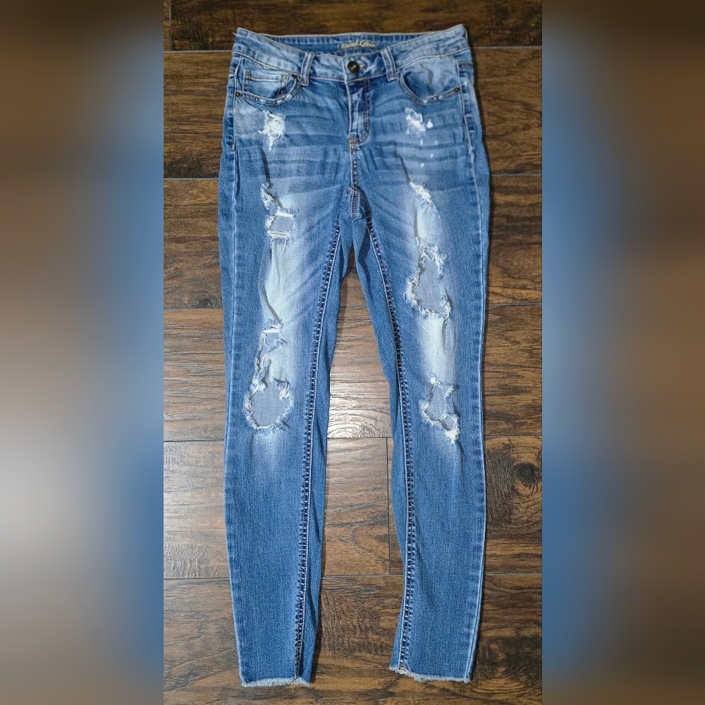 Faded Glory Women's Distressed Blue Skinny Jeans